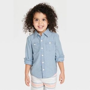 EUC Toddler Button-Front Chambray Shirt